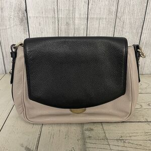Kate Spade Pebble Leather Black and Beige  Color Flap Shoulder Cross Body